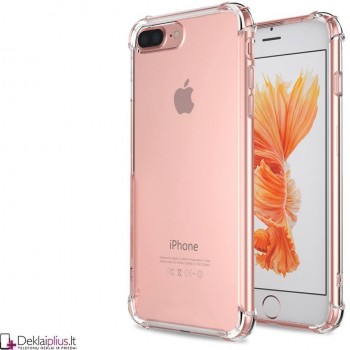 Anti shock plonas silikoninis dėklas - permatomas Iphone 7 Plus/8 Plus telefonui Anti shock plonas silikoninis dėklas - permatomas Iphone 7 Plus/8 Plus telefonui